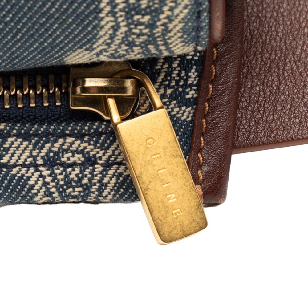 Celine Paris Macadam Waist Bag Blue Brown Denim Leather - Picture 5 of 7